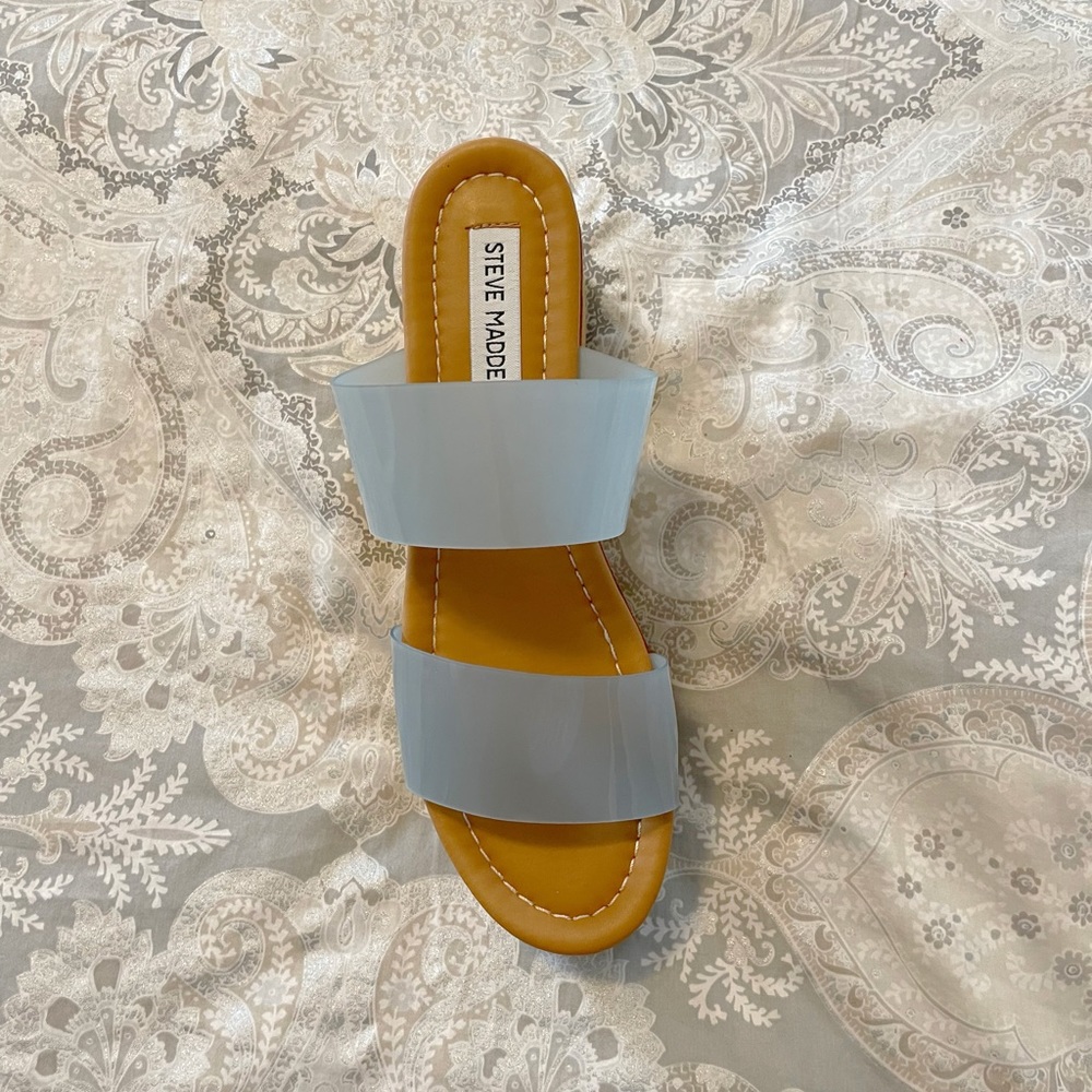 NEW Steve Madden Confession Blue Vinyl Sandal - Picture 9 of 12